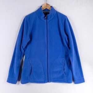 Woolrich Fleece Andes Jacket Womens Size Large Sapphire Blue Pockets Zip Up